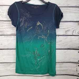 Calvin Klein SMALL Two-tone Blue Top